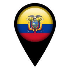 Fototapeta premium Flag pin illustration - Ecuador