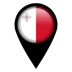 Fototapeta premium Flag pin illustration - Malta