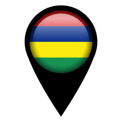 Flag pin illustration - Mauritius