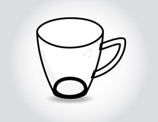 coffee cup on gray background