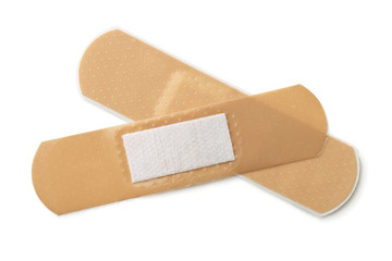 Two pieces of adhesive bandage