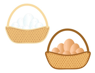 basket with eggs