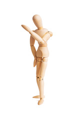 Wooden mannequin isolated on white