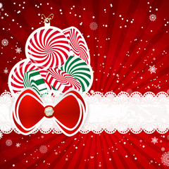 Christmas background with christmas decor elements