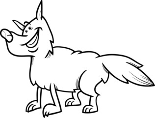 wolf animal cartoon coloring book