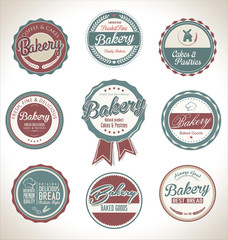 Bakery retro vintage labels collection