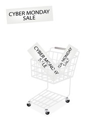 A Shopping Cart on Cyber Monday Banner