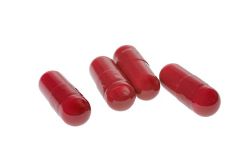 Heap of pills isolated on white background