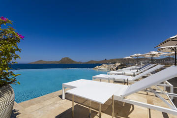 Sunbeds and Holiday scene