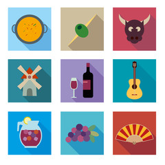 Spain vector icons set