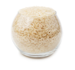 Rice in glass bowl