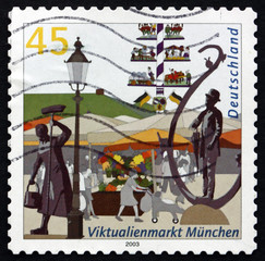 Postage stamp Germany 2003 View of Market, Munich