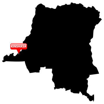 Capital in a red bubble - Democratic Republic of the Congo.