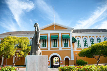 Yellow Colonial Building at Willemstad, Curacao
