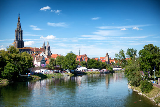 River Danube and Ulm skyline with Ulmer Munster