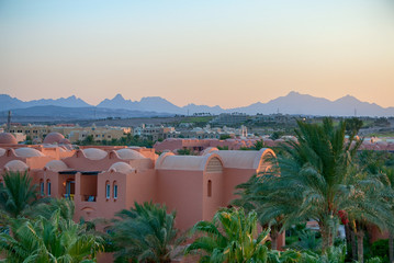 Red Sea Mountains and Hurghada Cityscape