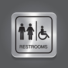 Restrooms Sign.