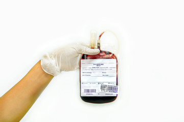 blood bag on white background