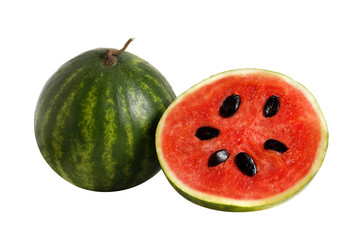 small watermelon isolated on white background