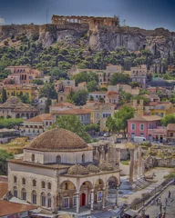 Fotobehang Athens acropolis and Plaka old neighborhood, hdr © Dimitrios