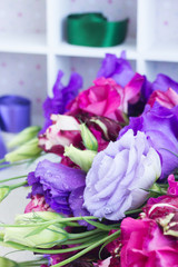 violet and mauve  eustoma flowers