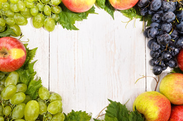 Grapes and apples