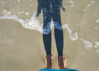 Selfie at the beach. Vacation concept.