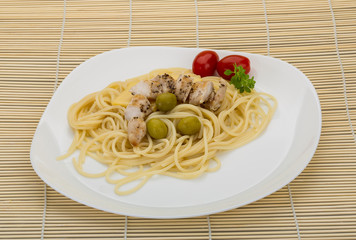 Spaghetti with chicken