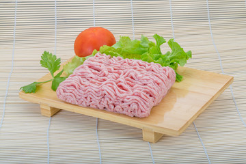 Raw minced pork meat