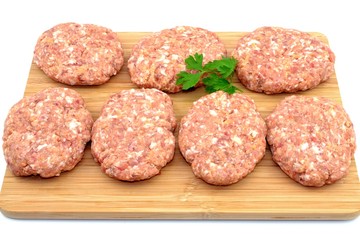 raw minced meat for pork chops