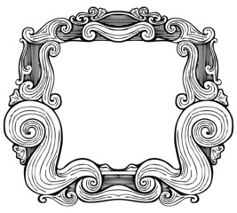 Antique Black And White Frame Engraving