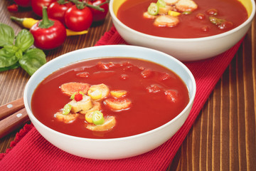 Gazpacho, cold and refreshing tomato soup.