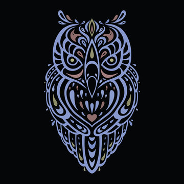 Decorative Owl. Ethnic pattern.