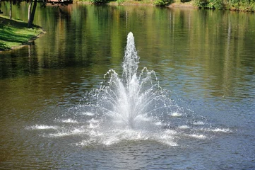 Papier Peint photo autocollant Fontaine petite fontaine dans l& 39 étang