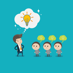 Businessman  with creative big idea