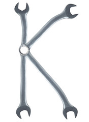 letter K made of spanners