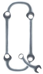 letter Q made of spanners