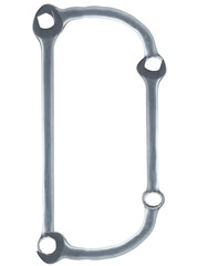 letter D made of spanners