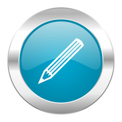 pencil internet blue icon