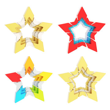 Abstract segmented star isolated