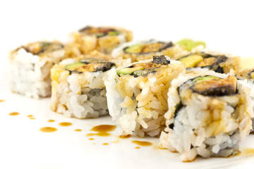 Hosomaki, Unagi maki, BBQ eel, avocado roll