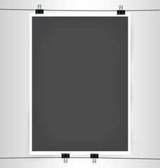Dark Gray Paper Poster on White Wall