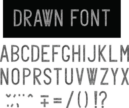 drawn font, all letters of the alphabet in hand drawn style