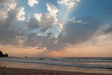Fototapeta premium Sunset in Algarve Castelejo beach, Portugal
