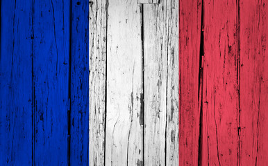 France Flag Grunge Background