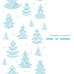 Blue decorated Christmas trees silhouettes textile vertical