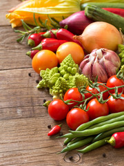 Vegetables on a wooden table