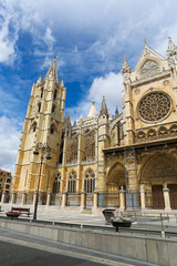 Fototapeta na wymiar Cathedral of Leon, Spain