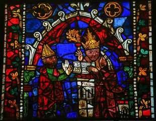 Pope Clement - Stained Glass in Leon Cathedral