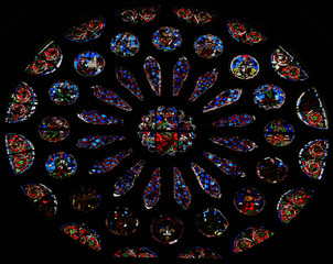 Rose Window - Stained Glass in Leon Cathedral
